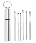 BLINE Ear Wax Cleaner Reusable Ear Cleaning Tool Set with Storage Box Ear Wax Remover Tool Kit with Ear Cleaner and Spring Ear Buds Cleaner 6 Pcs Stainless Steel - Image 2