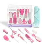 Baby Grooming Care Kit Healthcare,Baby Nail Clipper Scissors Hair Comb Brush Nose Cleaner & Soft Baby Towel Safety for Toddler Infant Nursing Grooming Pink Color(Pack of 11) - Image 2