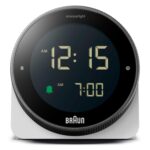 Braun Digital Alarm Clock with Snooze, Negative LCD Display, Rotating Bezel for Quick time Setting, Crescendo Beep Alarm in White, Model BC24W. - Image 2