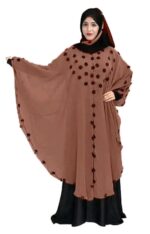 Brown abaya Beads & Velevet flower Burqa Islamic Modest Wear Fashion Naqab - Image 2