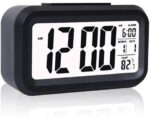 CARDEX Digital Smart Backlight Alarm Clock with Automatic Sensor,Date & Temperature,for Bedroom, Students, Desk, Table(Black) - Image 2