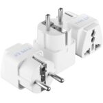 Ceptics Europe Travel Adapter, India to Europe (Schuko) Plug - Type E/F European Plug Adapter, Universal Adapter for Europe Adapter - CE - RoHS - White - 3 Pack - Lifetime Limited Warranty - Image 2