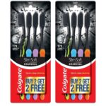 Colgate SlimSoft Charcoal Soft Black Bristles Toothbrush, 8 Pcs (Buy4 Get 4), Soft Bristles for Gentle Deep Cleaning - Image 2