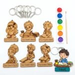 DIY Personalized Guest name MDF Return Gift Keychain for Kids | Birthday Return Gift for Kids | Children study theme Keychains - Image 2