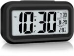 Digital Alarm Clock with Large LCD Display, Snooze/Light Button, Temperature Date Display, 12/24 Hour Format, Battery Operated Desk Clock - Image 2