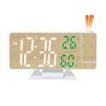 Digital Alarm Table Clock with Projector Display Snooze Function Temperature Alarm for Students Bedroom Clock Digital Clock with Rotating Projection Adjustable Brightness - Image 2
