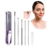 Ear Cleaning kit - 6 PCs Set Reusable Ear Wax Cleaner set with Brush & Storage Box - Ear Wax Remover Tool kit with Ear Curette Safety Cleaner and Spring Ear Buds Cleaner-(6 Pc-set), Steel - Image 2