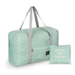 Foldable Travel Duffel Bag, Mint Green, Lightweight with Pouch, Water Resistant Nylon - Image 2