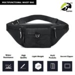 GOTEO Waist Bag for Man Woman - Waterproof Zippers, Anti-Theft Design, 5 Pockets, Premium Stitching & Adjustable Strap - Crossbody Fanny Pack for Travel & Hiking - Image 2