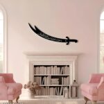 Islamic Sword Wall Art 20x8 Inch – Metal Ali Zulfiqar Sword with Kalima Shahada – Arabic Calligraphy Wall Decor for Home, Office, Mosque – Modern Muslim Gift for Eid or Ramadan - Image 2