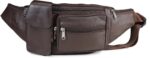 K London Genuine Leather Waist Bag for Men & Women | Brown Travel Pouch, Passport Holder & Belt Bag | Multi Pocket Fanny Pack with Adjustable Strap | Stylish Crossbody Utility Bag (1276_BRN) - Image 2