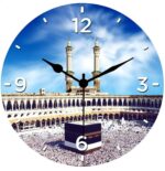 KARTIK Mecca Kaaba Sharif Printed Wall Clock for Home Decor, Round Frameless Design for Living Room, Bedroom, Office, Islamic Religious Wall Art Timepiece for Gifting, 11 Inch Diameter Without Glass - Image 2