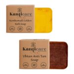 Kanticare Kumkumadi & Ubtan Anti-Tan Soap Combo (100g x 2) – Golden Glow + Tan Removal - Image 2
