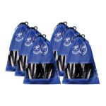 Kuber Industries Pack of 6 Travel Shoe Organizer | Storage Bags for Travel | Waterproof Shoe Bag | Storage Organizers | Parachute Shoe Cover with Transparent Window | Shoe Dori Cover | Royal Blue - Image 2