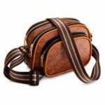 Leather Crescent Sling Bag for Women & Men – Brown Half Moon Crossbody Bag with Adjustable Strap, Water-Resistant Unisex Chest & Waist Travel Purse - Image 2