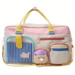 Lightweight Nylon Duffle Bag Multi-Pocket Travel & Sports Shoulder Bag for Women with Wet Pocket & Shoe Compartment, Weekender Overnight Luggage - Image 2