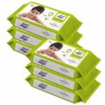 Little Angel Gentle Soft Cleansing Baby Wipes 432 Count with Aloevera & Vitamin E, Combo pack of 6, 72 count/Pack - Image 2