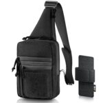 M-Tac CCW Sling Bag for Men & Women - EDC Shoulder Bag Tactical - Crossbody Concealed Carry Bag - Mens Chest Pack (Black Loop Panel) - Image 2