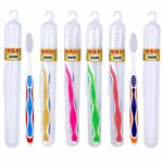 MAXI Candy Hard Bristle Manual Toothbrush for Adults with Anti-Bacterial Travel Case | Big Brush Head for Deep Plaque Removal & Stain Cleaning | Multicolor Pack of 6 - Image 2