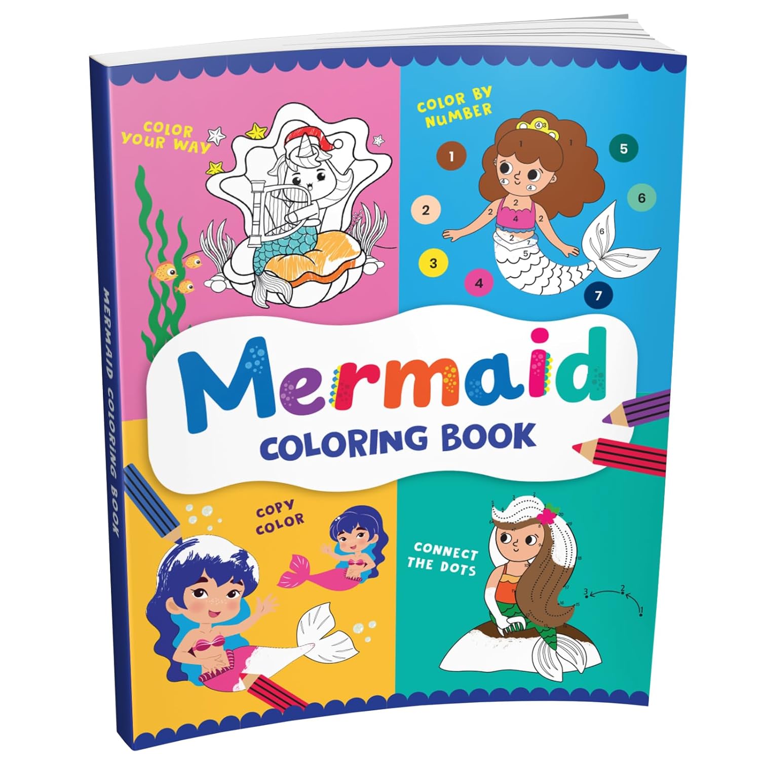 Mermaid Coloring Book: Fun Underwater Coloring Activity Book for Kids I Includes Dot-to-Dot, Number Coloring, and Copy-Color Activities | Perfect for Preschool & Kindergarten Mermaid Lovers I Ages 3+ [Select Learning] - Image 2