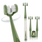 My1brush 3 Sided Ultra Soft Bristle Toothbrush for Adults | Helps in Instant & Deep Cleaning | Innovative and Dentist Design | 2 Replaceable Head, Lasts for 1 Year | BPA Free | Olive Green - Image 2