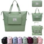 Nylon 41 Liter Expandable Travel Bag for Women, Stylish Duffle Bag for Travelling, Waterproof Luggage Hand Bag (Light Green) - Image 2