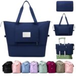 Nylon 41L Expandable Travel Duffle Bag for Women | Foldable Waterproof Luggage Hand Bag | Lightweight Vanity Travel Bag for Ladies | Large Capacity Carry Bag for Trips & Daily Use (Dark Blue) - Image 2