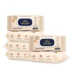 OLLEN Pure water Unscented Baby Wipes with lid- Safe, 100% Plant Made Fabric, Cotton Cloth Like Super thick, Dermatologically Tested- Natural Wet Wipes with Aloe vera & Chamomile (Pack of 6) - Image 2