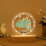 Ramadan Kareem LED Night Light Lamp | Islamic Acrylic Light | Lantern Quran Design | Muslim Home Decor | Eid Gift for Family Relatives Friend | Bedroom Table Lamp USB Powered | 5.5x5.5 Inches - Image 2