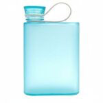 Slim Water Bottle Frosted Finish Flat Rectangular Container Minimalist Design Reusable for Commuters, School, Blue | Hydration Fitness Equipment & Gear Running Yoga Sporting - Image 2