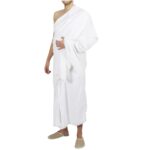 Stars and Stripes Premium Quality Mens Towelling Ihram/Ahram 100% Cotton 2 Pieces 1500gms for Hajj & Umrah (White) - Image 2