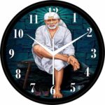 Tashi Enterprises 10X10-inch Plastic & Glass Wall Clock for Living Room | Analog Clocks |Black Frame |_MCLB Saibaba - Image 2