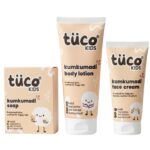 Tuco Kids 3-in-1 Kumkumadi Skincare Kit | Ayurvedic Kids Soap, Body Lotion & Face Cream | Red Sandalwood, Manjistha & Haldi | Clinically Tested | Paraben & SLS Free | Kids Skin Care | 0-12 Years Age - Image 2