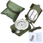URBAN BOX Compass Survival Multifunctional Tactical Army Green Military Compass with Lanyard Carrying Bag Manual Waterproof Shakeproof Lensatic Sighting Compass for Hiking Camping Hunting Trip Outdoor - Image 2