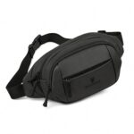 Unisex Waist Bag for Men & Women, Water-Resistant Faux Leather Fanny Pack with Adjustable Strap, Multi-Compartment Belt Bag for Travel, Running, Cycling & Daily Use, Black - Image 2
