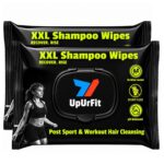 UpUrFit XXL Shampoo Wipes | Post Sport or Workout Hair & Scalp Cleansing, pH Regulation, Anti-Bacterial, Anti-Fungal Properties | Alcohol & Paraben Free Wet Wipes for Hair | 20 Sheets Combo - Image 2