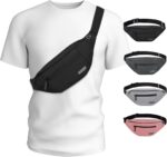 Waist Bag for Man Woman - Anti Theft, Waterproof Zippers and Back Pocket - Large Travel Waist Pouch, Fanny Pack, Belt & Hip Bag for Men, Women for Hiking, Passport, Gym (Black) (Black) - Image 2