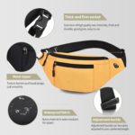 Waist Bag for Men & Women | Waterproof Crossbody Chest & Fanny Pack with 3 Zipper Compartments | Adjustable Strap, RFID Safe Pocket | Travel, Hiking, Running & Outdoor Sports (Corn Yellow) - Image 2