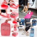 Waterproof Travel Shoe Storage Bag Holds 3 Pair of Shoes Folding Footwear Slipper Organizer Pouch Shoe Slipper Footwear Pouch for Men and Women with Shoe Cleaning Brush - Image 2