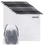 YMCCOOL 12pcs Transparent Shoe Bags for Travel 11.8in X 15.7in Protable Clear shoe bags for storage with rope,large drawstring bags for travel Men and Women, clear, Unit - Image 2