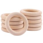 ecofynd Wooden Rings (40mm), Pack of 10 | Natural Wood Rings Without Paint Smooth Unfinished Wood Circles for Cotton Craft DIY Baby Teething Ring Pendant Connectors Making (40mm) (1.5 x 0.9 inches) - Image 2