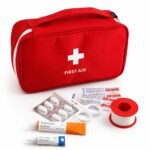 shyam dealshub First Aid Kit Bag, Red, Waterproof with Two-Way Zipper | Sturdy Carry Handle, Elastic Loop Organiser, Spacious Interior, Embroidered Cross, Travel Friendly - Image 2