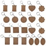 PICRAZEE DIY Wooden Plain MDF Key Chains for Wood Sheet Art &Craft, Painting, Decoupage, Resin Art Work, Mandala, Decoration, Fluid Art (21 PCS 7 Shapes 3 Each) - Image 4
