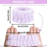 MAYCREATE 2 Pairs Spa Wrist Band for Face Wash, Purple Gray | Absorbs Water During Face Washing, Helps Keep Sleeves Dry, Absorbent Fabric, Comfortable Skincare Fit, Easy Care Guidance - Image 3