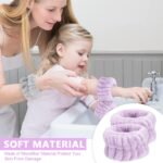 MAYCREATE 2 Pairs Spa Wrist Band for Face Wash, Purple Gray | Absorbs Water During Face Washing, Helps Keep Sleeves Dry, Absorbent Fabric, Comfortable Skincare Fit, Easy Care Guidance - Image 5