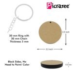 PICRAZEE DIY Wooden Plain MDF Key Chains for Wood Sheet Art &Craft, Painting, Decoupage, Resin Art Work, Mandala, Decoration, Fluid Art (20 Pcs) (5 Each Oval, Round, Square, Rectangle) - Image 4