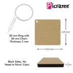 PICRAZEE DIY Wooden Plain MDF Key Chains for Wood Sheet Art &Craft, Painting, Decoupage, Resin Art Work, Mandala, Decoration, Fluid Art (20 Pcs) (5 Each Oval, Round, Square, Rectangle) - Image 5