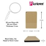PICRAZEE DIY Wooden Plain MDF Key Chains for Wood Sheet Art &Craft, Painting, Decoupage, Resin Art Work, Mandala, Decoration, Fluid Art (20 Pcs) (5 Each Oval, Round, Square, Rectangle) - Image 6