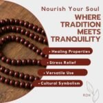 RDK Unisex Adult Handcrafted Processed Fragrant Sandalwood Mala Rosary Chandan Jaapmala With Tassel Wooden Japa Maala For Meditation Pooja Chanting Wearing Jewelry Prayer Beads Red Mala - Image 3