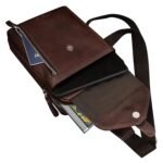 ABYS Genuine Leather Dark Tan Passport & Mobile Pouch | Stylish Travel Waist Bag for Men & Women | Crossbody Neck Pouch | Multiple Passport Holder(I1151IB) - Image 6